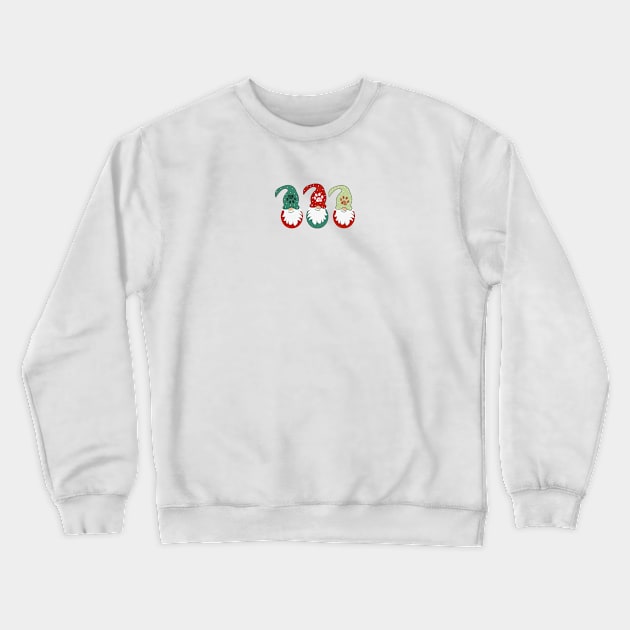 Paw prints with gnomes. Happy new year and Christmas design Crewneck Sweatshirt by GULSENGUNEL